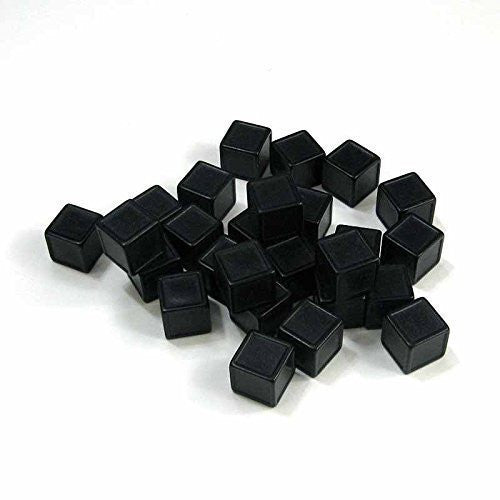 25 Pack of 19mm Indented Blank Black D6 Dice